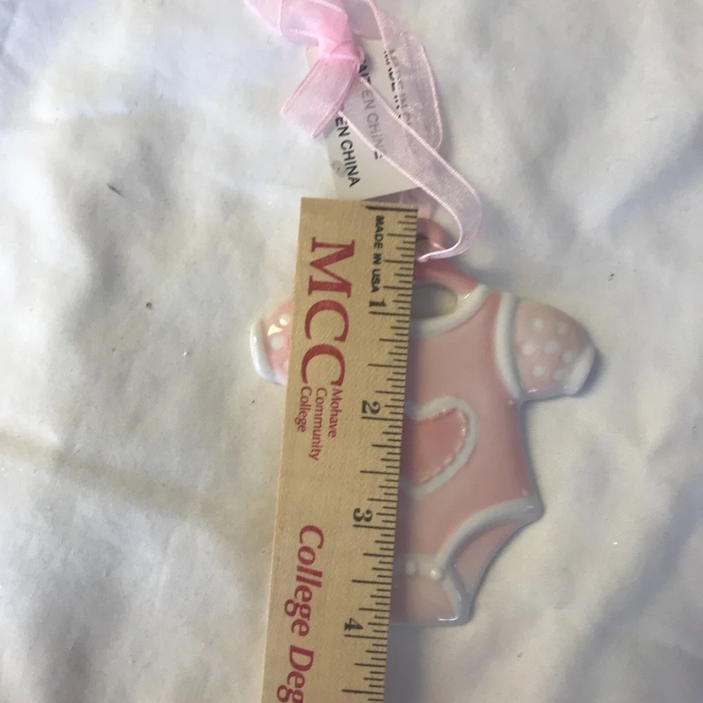 Avon Baby's First Christmas Ornament Girl Pink